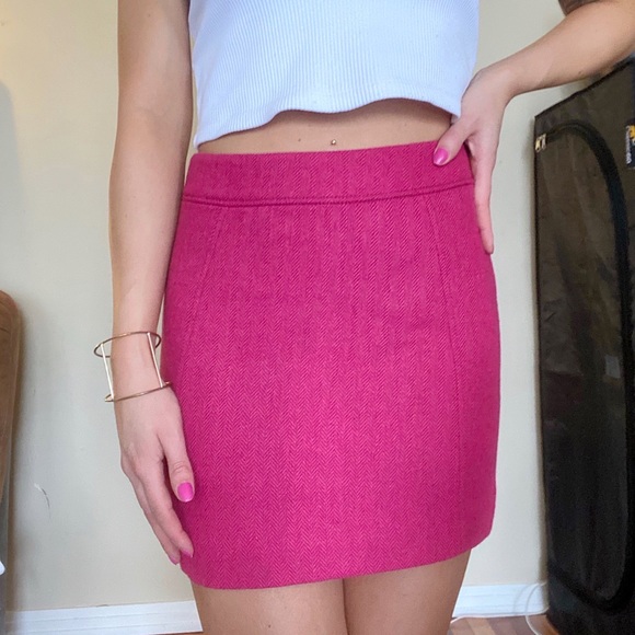 Hot Pink Fitted Mini Skirt - Picture 3 of 4